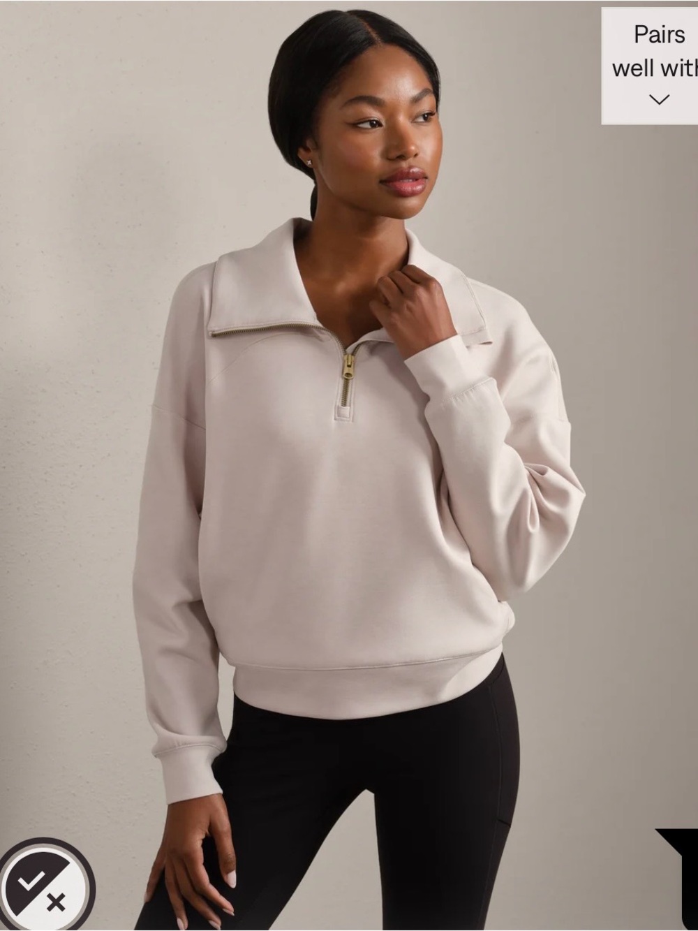 RHONE DreamGlow 1/2 Zip in Sand